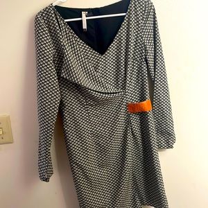 Sachin + Babi Dress with orange belt 100% genuine leather, Size 6, Like New